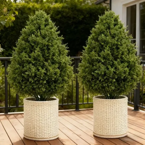 Artificial Cedar Topiary Trees
