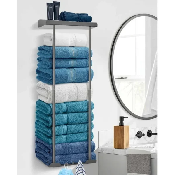 Bathroom wall-mounted towel rack