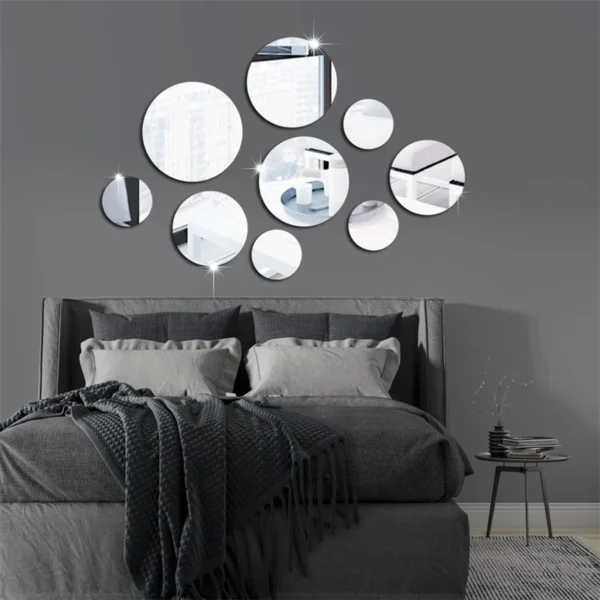 6pcs Adhesive Wall Mirrors